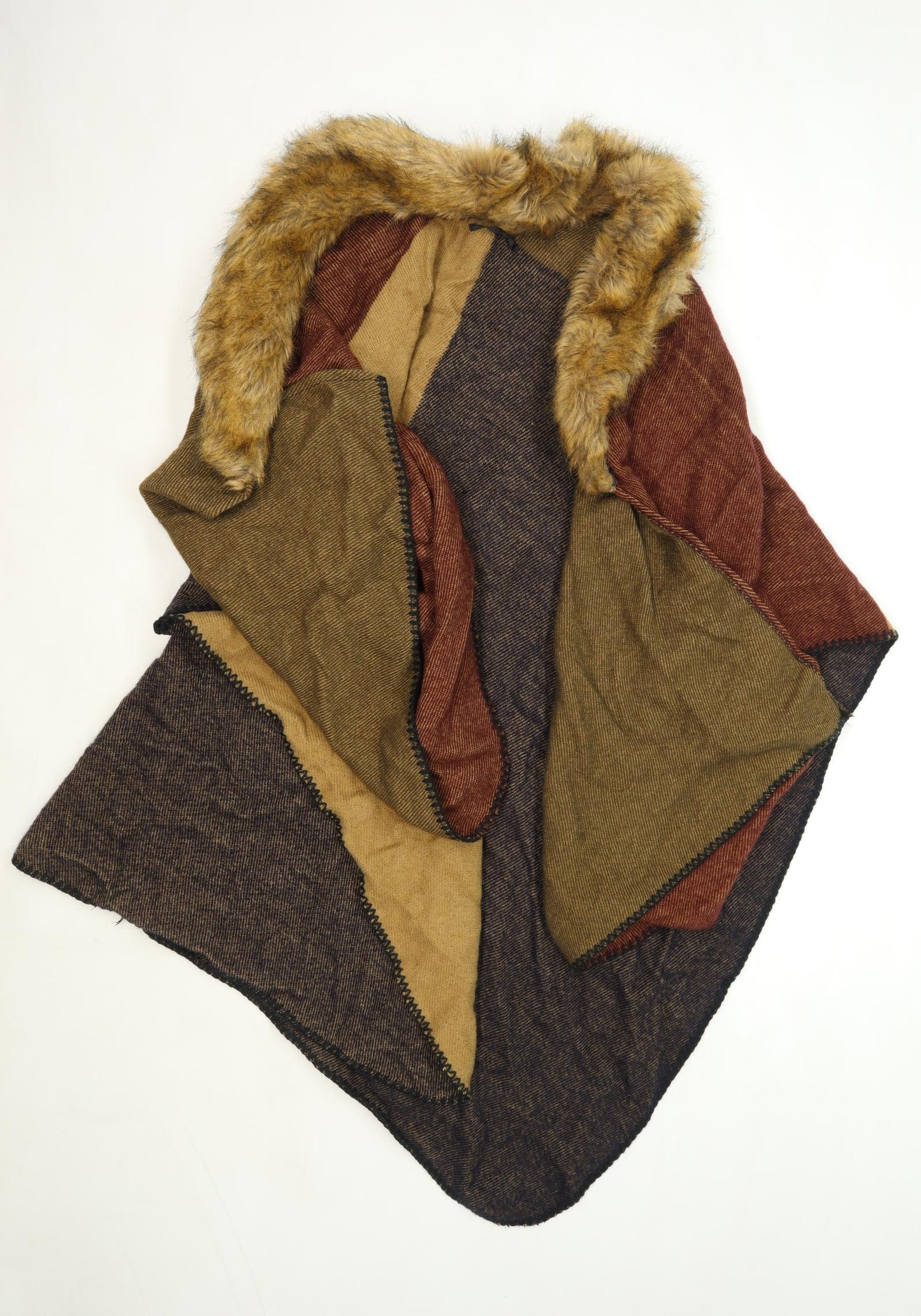 New Look Womens One Size Tartan Brown Poncho (Regular)