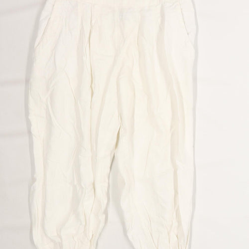 Womens George White Linen Trousers Size 12/L20