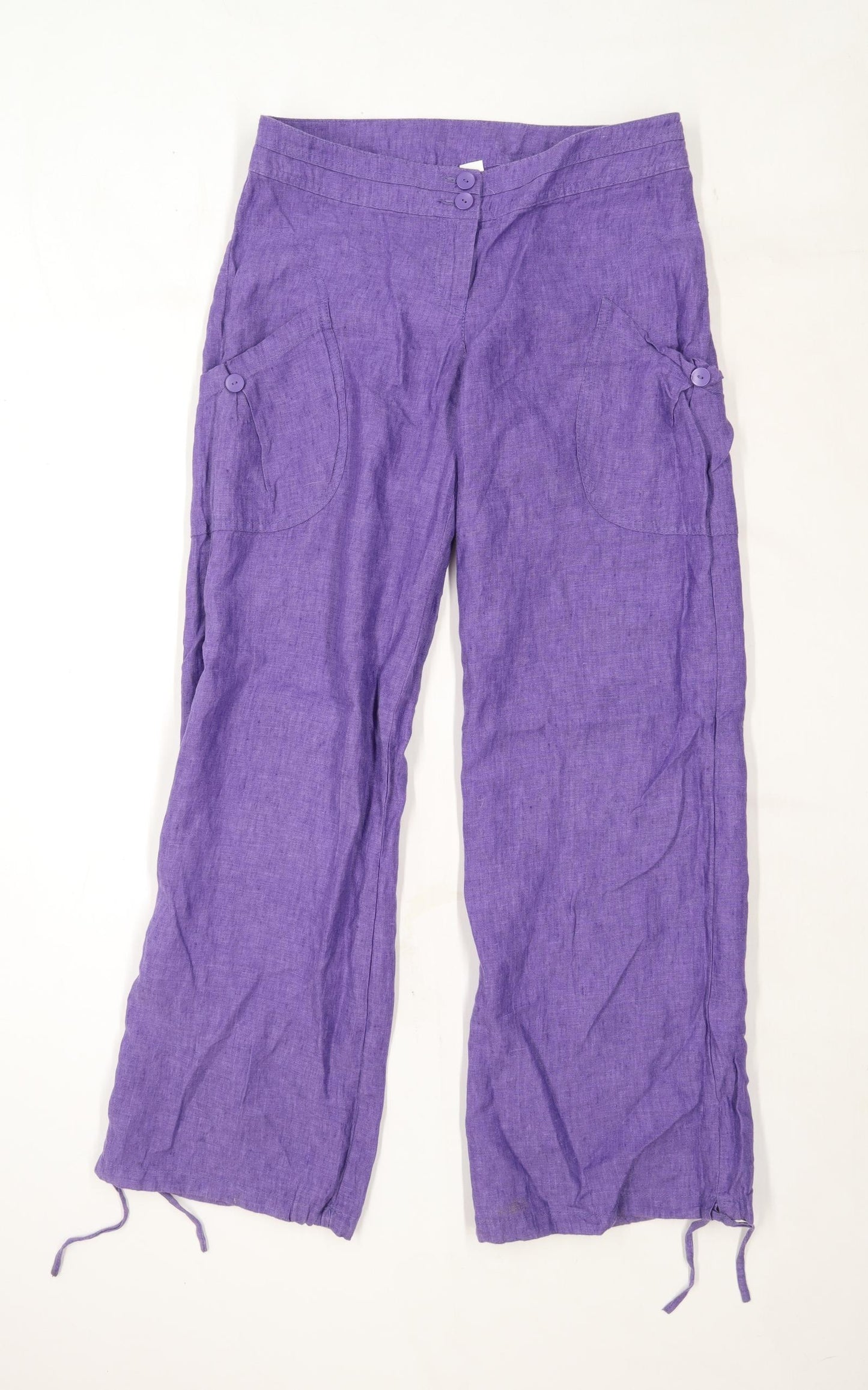 Womens Divided Purple Linen Trousers Size 8/L32