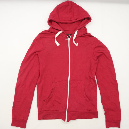 Criminal Damage Mens Size L Cotton Red Zip Hoodie