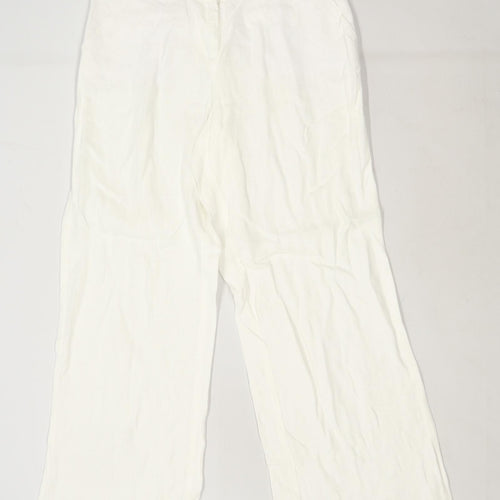 Womens Sasperilla White Linen Trousers Size 8/L27