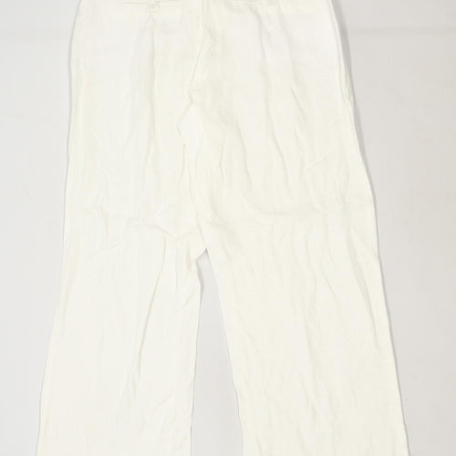 Womens Sasperilla White Linen Trousers Size 8/L27