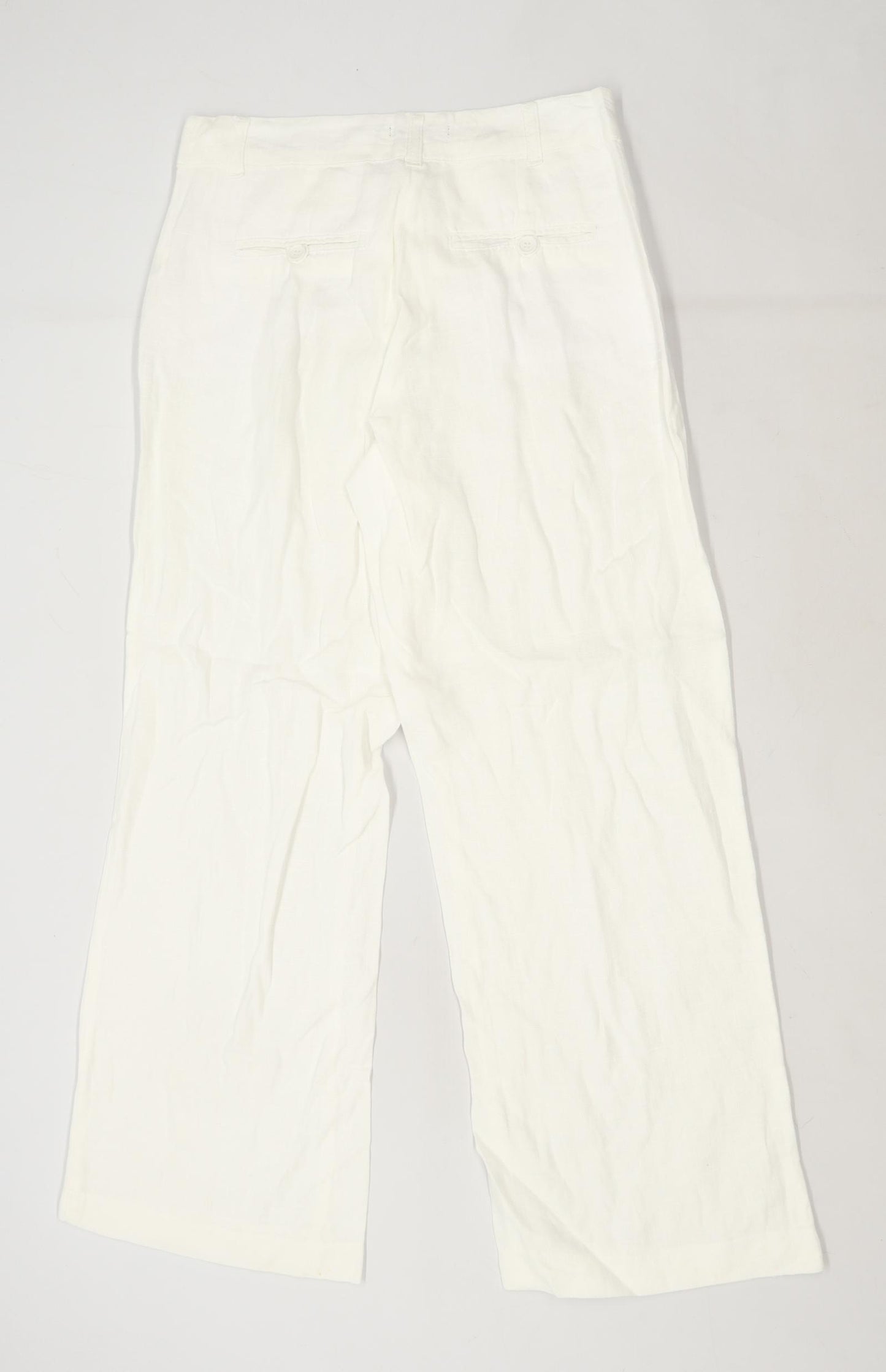 Womens Sasperilla White Linen Trousers Size 8/L27
