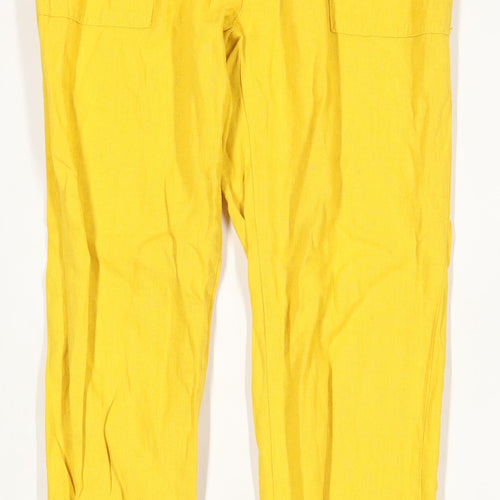 Womens Primark Yellow Linen Blend Trousers Size 4/L27
