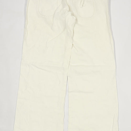 Womens River Island White Linen Trousers Size 8/L31