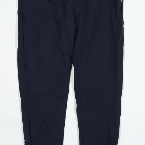 Womens Moyorodi Blue Cotton Blend Trousers Size 33/L26