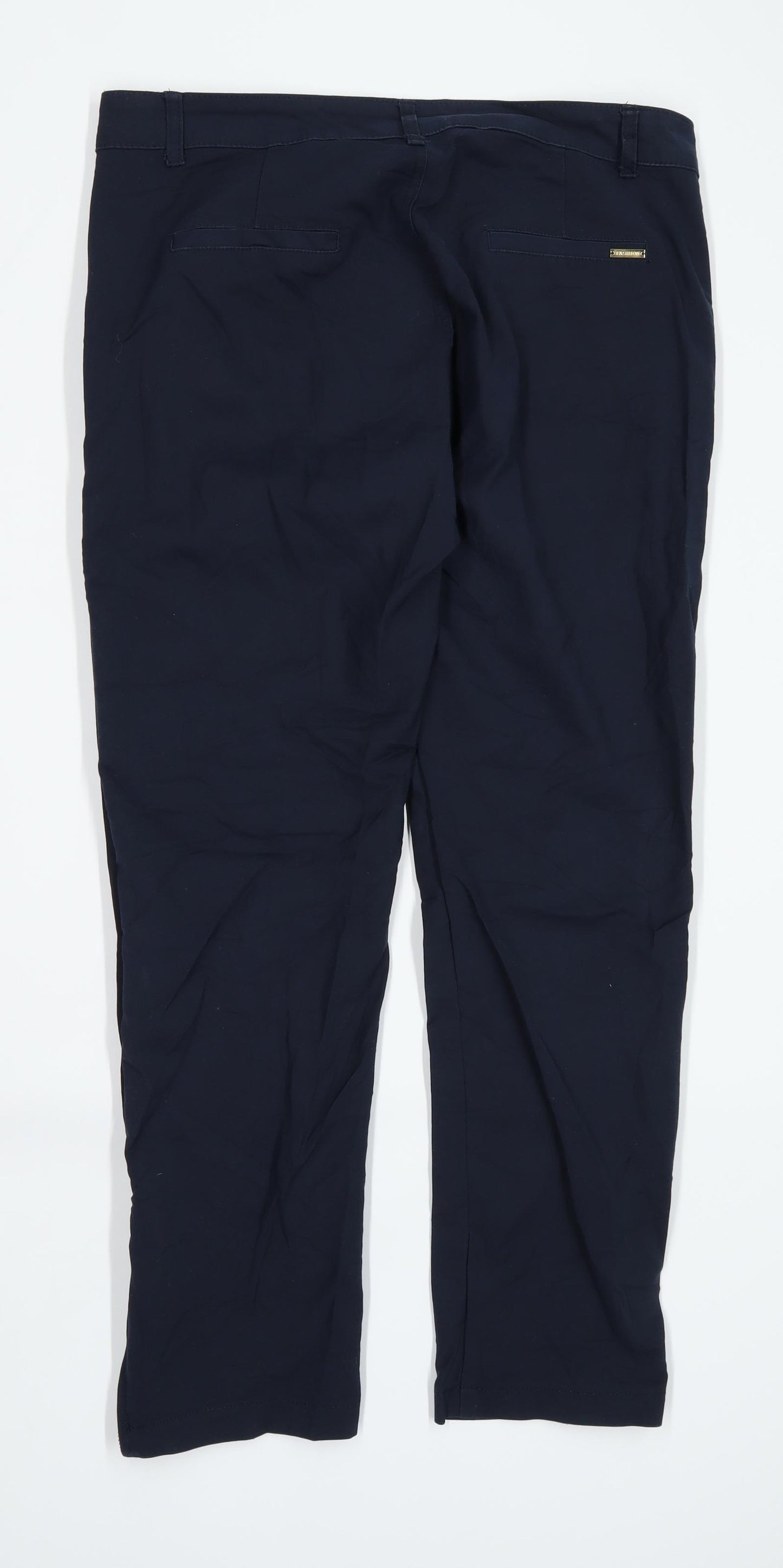 Womens Moyorodi Blue Cotton Blend Trousers Size 33/L26