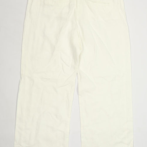 Womens Olsen White Linen Trousers Size 14/L27