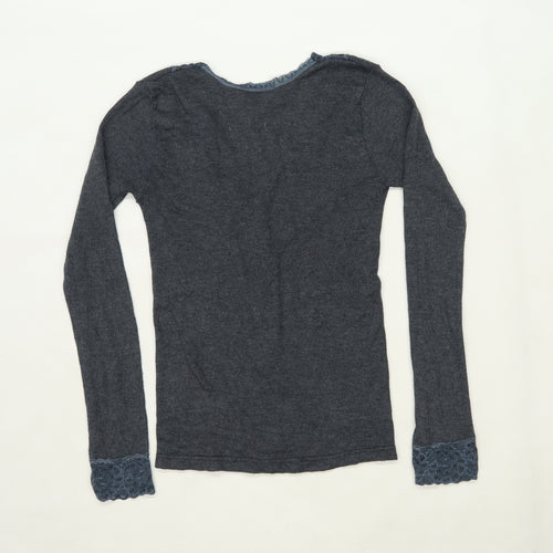 Gabriella Knight Womens Size S Cotton Blend Blue Cardigan (Regular)