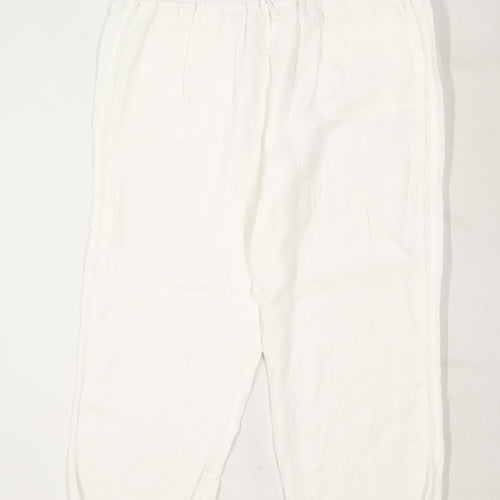 Womens Ann Harvey White Linen Blend Trousers Size W40/L29