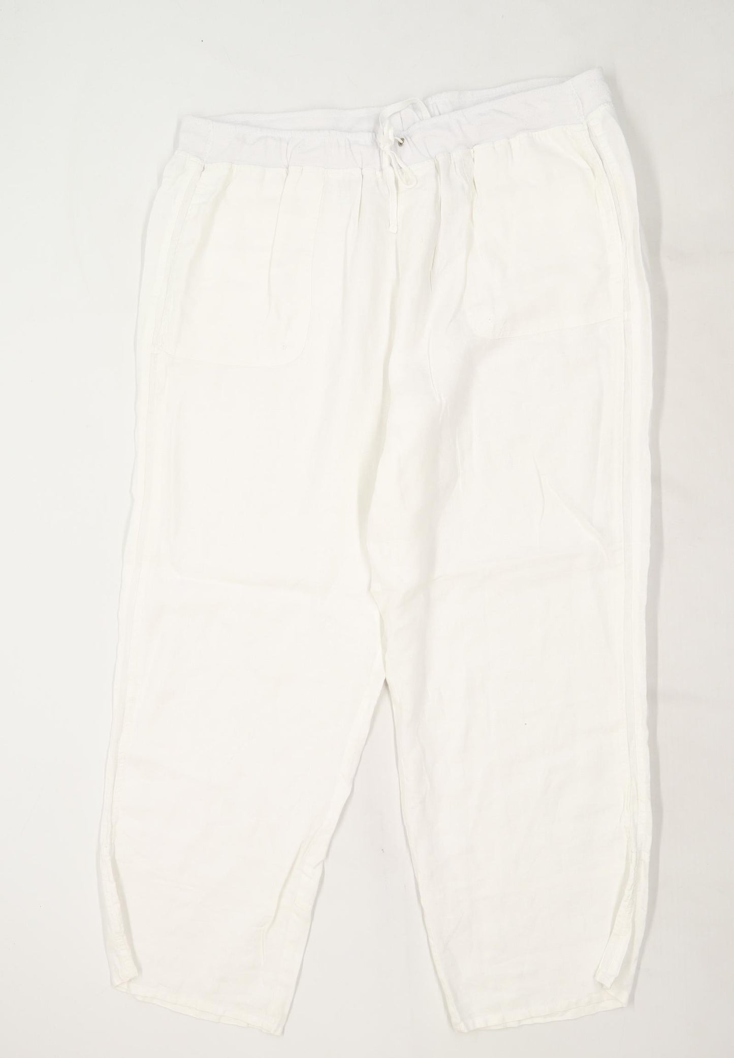 Womens Ann Harvey White Linen Blend Trousers Size W40/L29