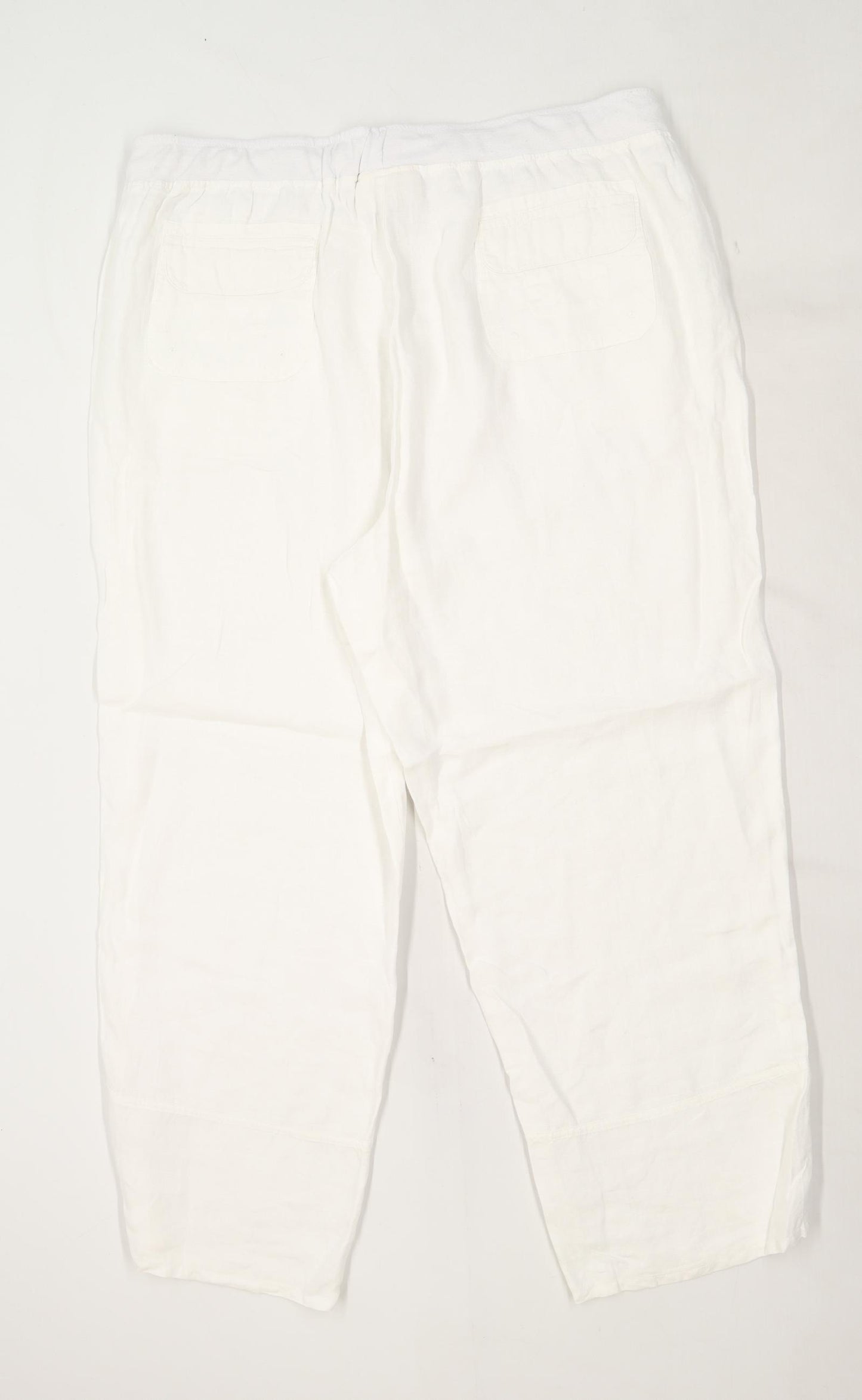 Womens Ann Harvey White Linen Blend Trousers Size W40/L29