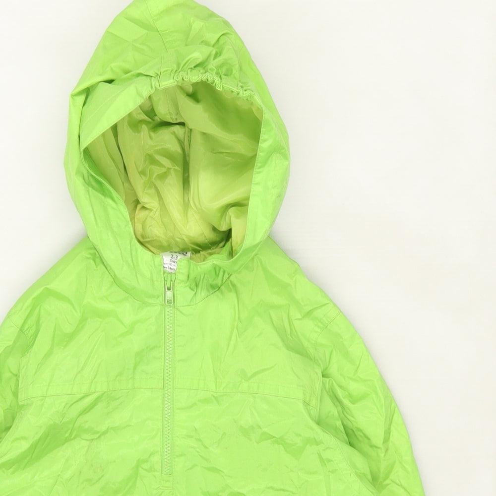 Tesco Boys Green   Rain Coat Jacket Size 2-3 Years