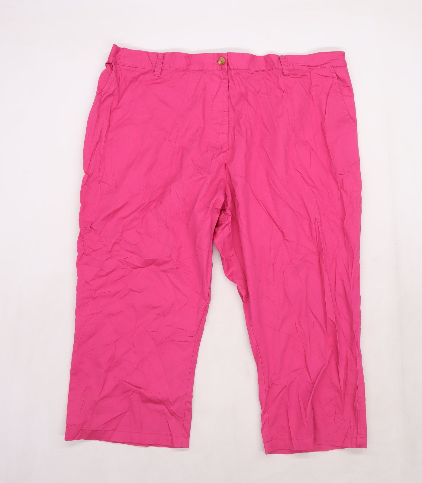 Cotton Traders Womens Pink   Cropped Trousers Size 20 L21 in