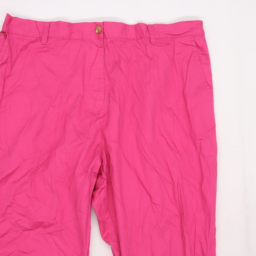 Cotton Traders Womens Pink   Cropped Trousers Size 20 L21 in