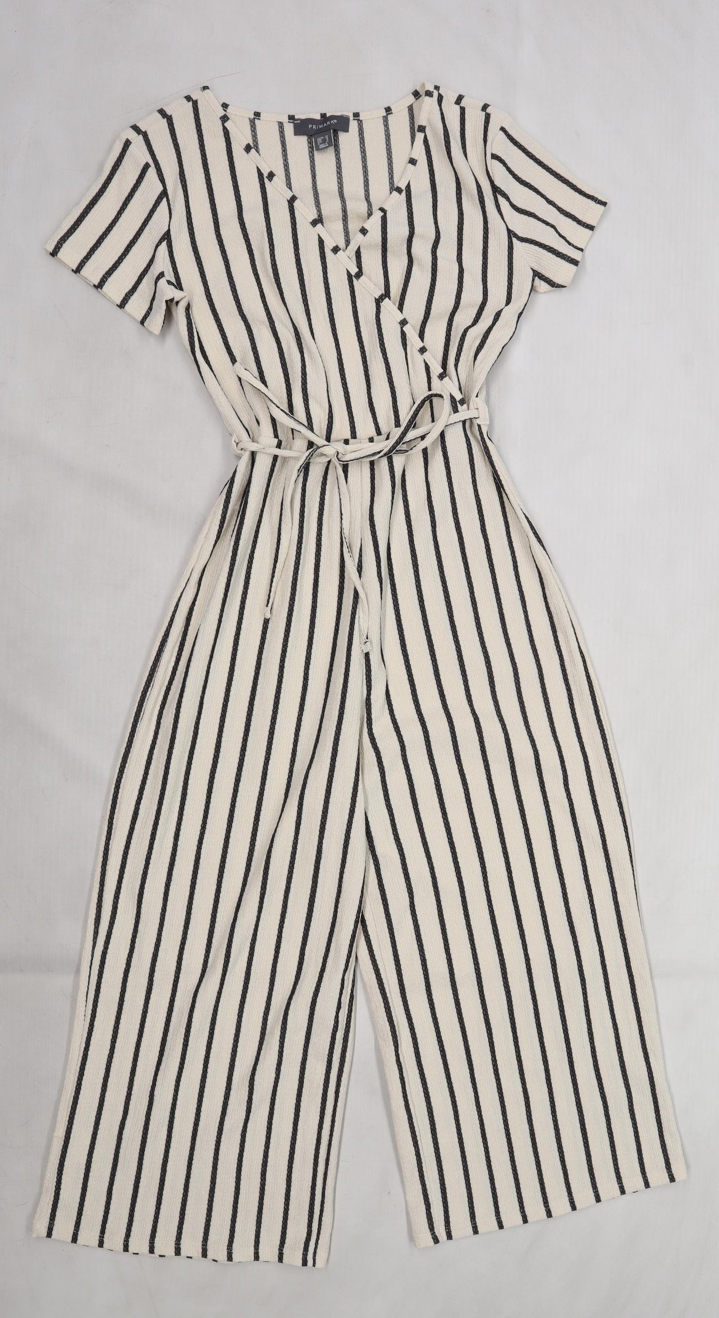 Primark Womens Beige Striped  Jumpsuit One-Piece Size 10