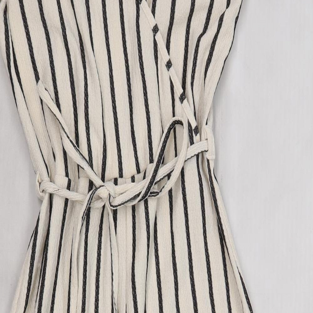 Primark Womens Beige Striped  Jumpsuit One-Piece Size 10