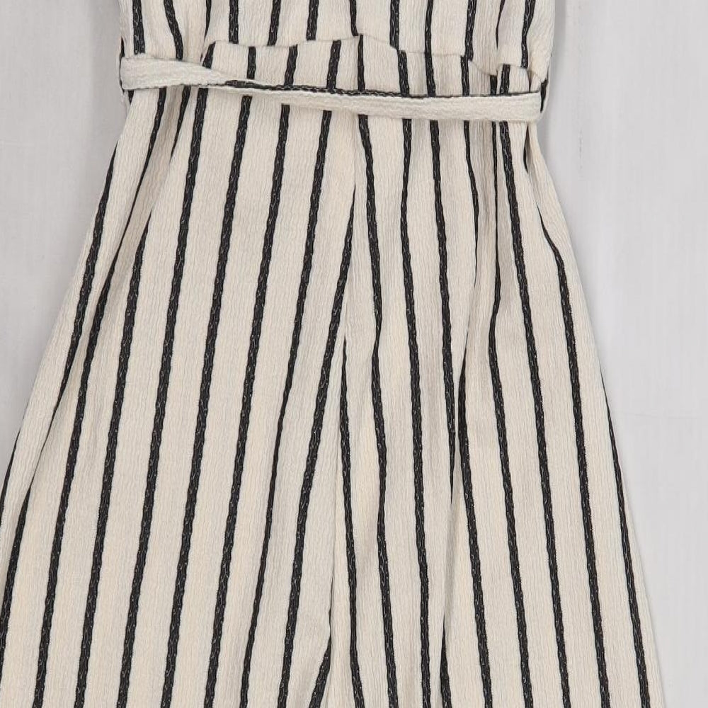 Primark Womens Beige Striped  Jumpsuit One-Piece Size 10