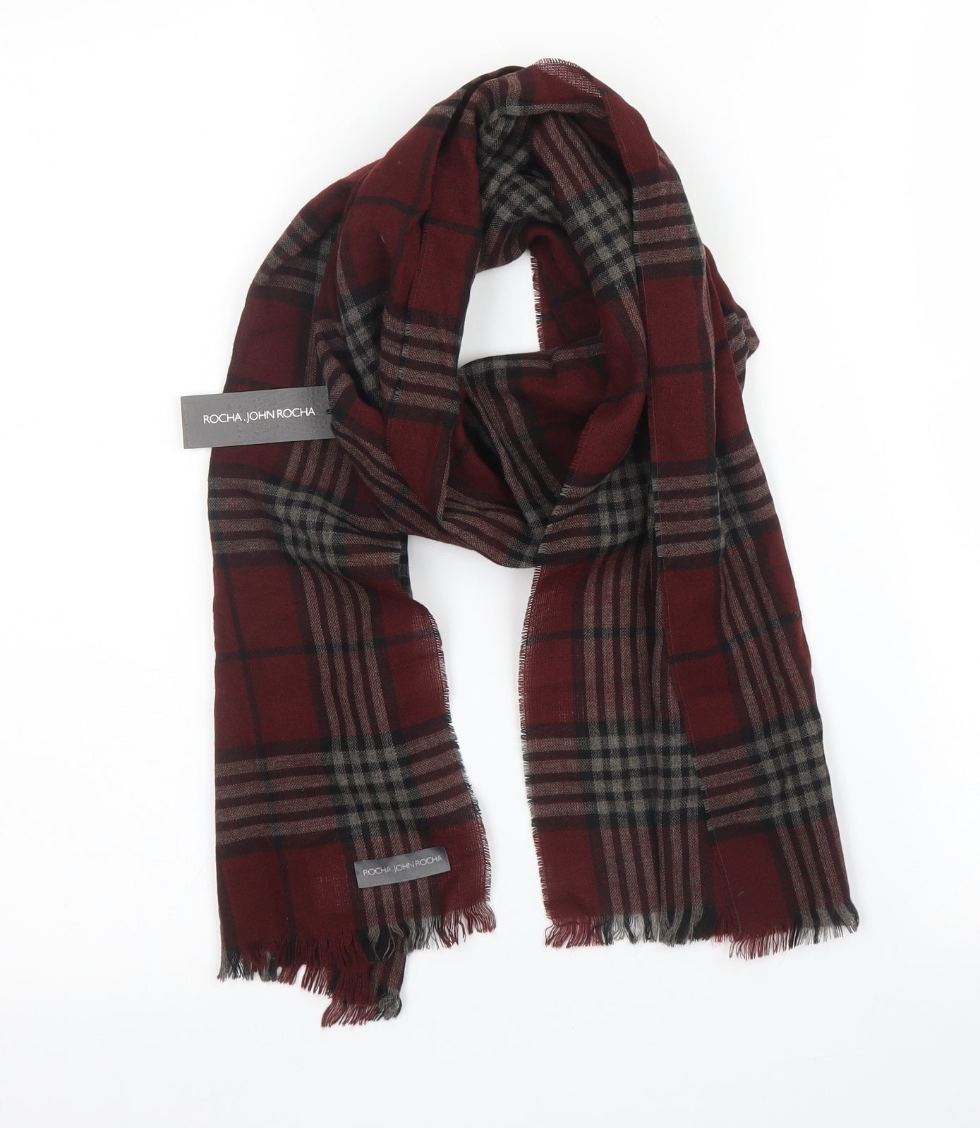 Debenhams Mens Red Plaid Acrylic Scarf  One Size