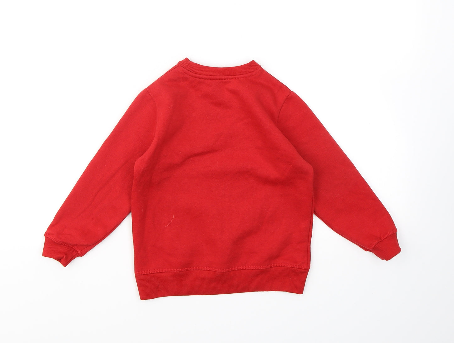 PEP&CO  Boys Red Crew Neck  Cotton Pullover Jumper Size 4-5 Years