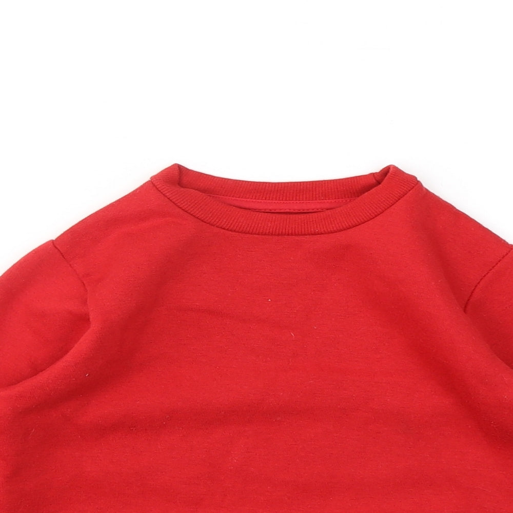 PEP&CO  Boys Red Crew Neck  Cotton Pullover Jumper Size 4-5 Years