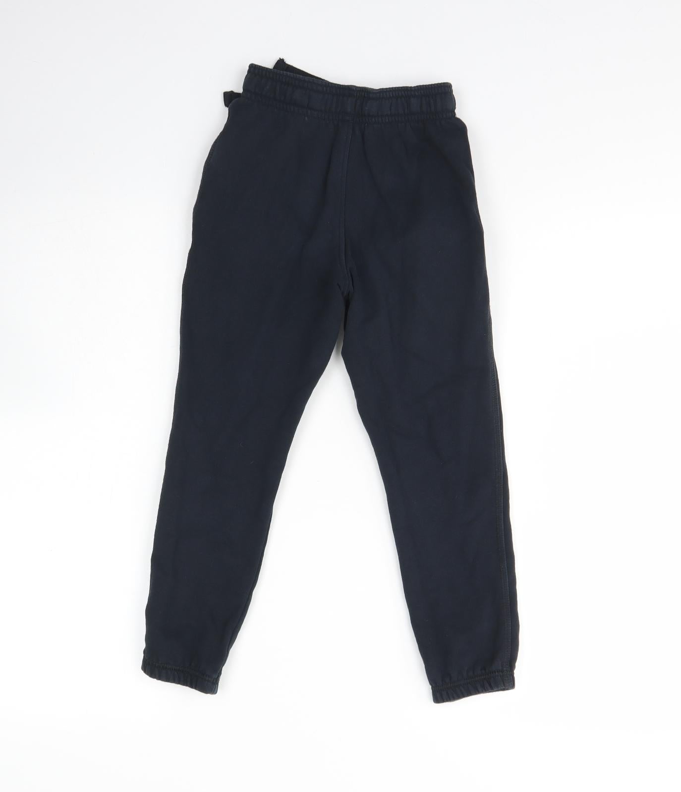 m&S Boys Blue  Cotton Jogger Trousers Size 5 Years  Regular Drawstring