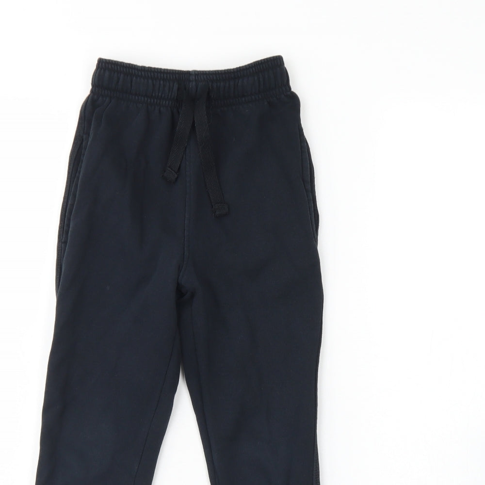 m&S Boys Blue  Cotton Jogger Trousers Size 5 Years  Regular Drawstring