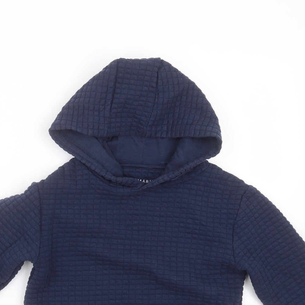 Primark Boys Blue Check Polyester Pullover Hoodie Size 5-6 Years