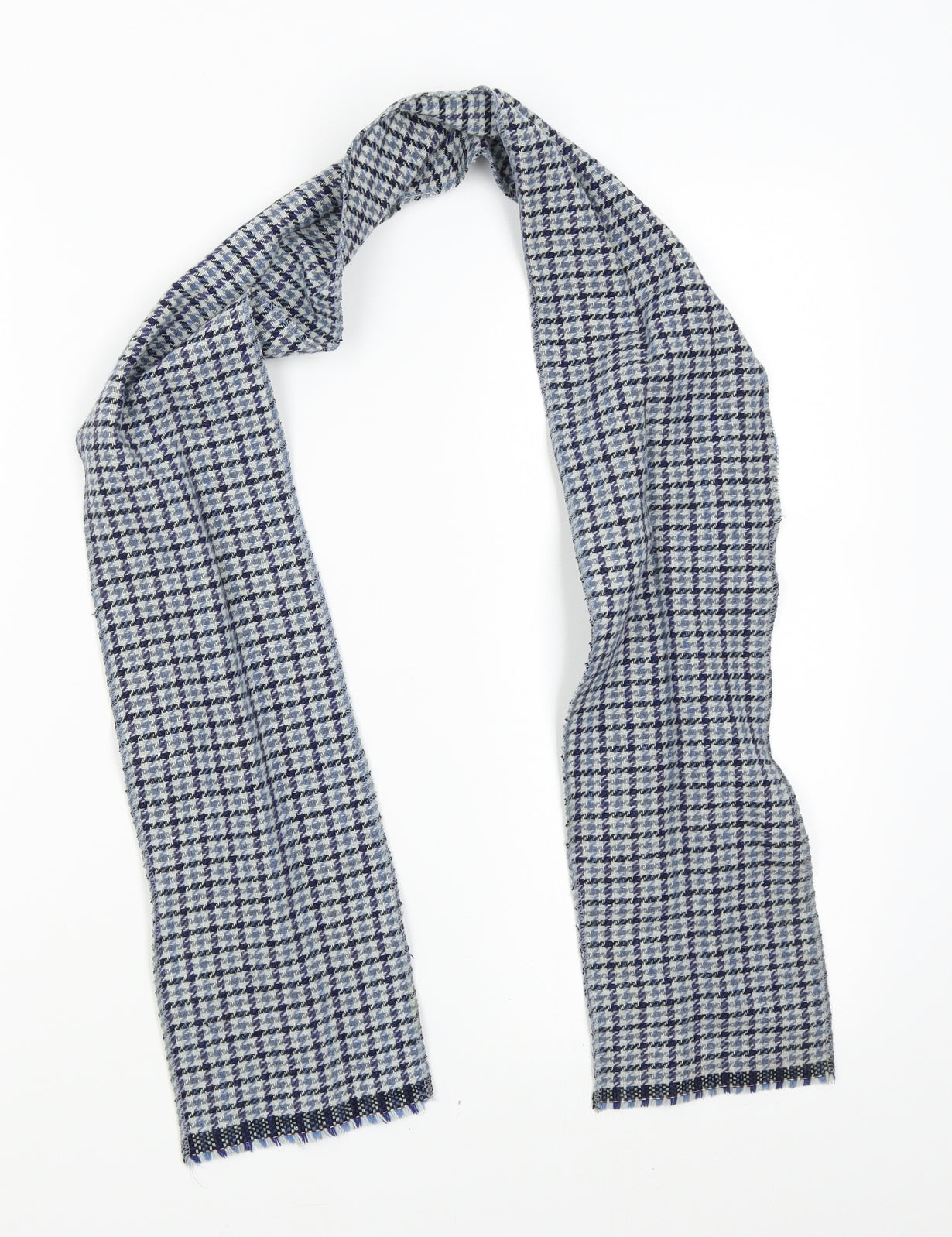 Preworn Mens Blue Plaids & Checks Acrylic Scarf  One Size