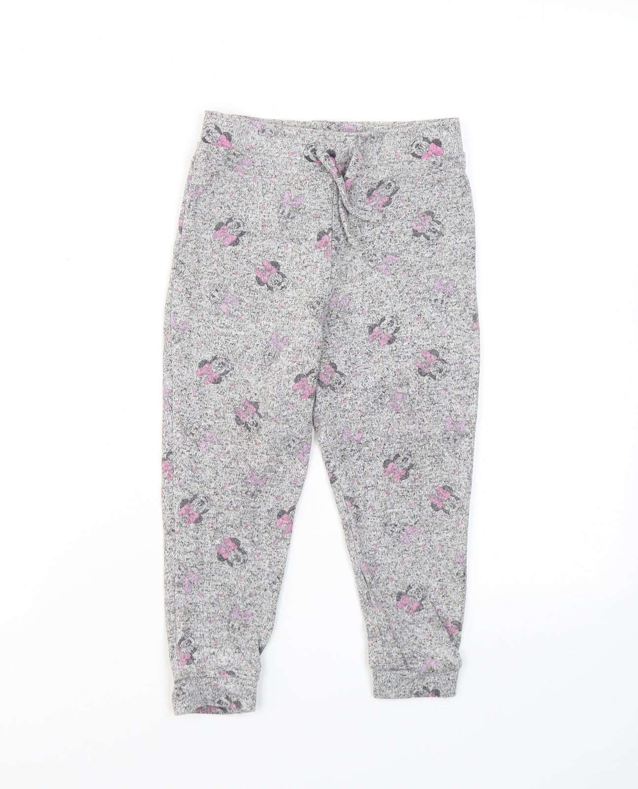 George Girls Grey Geometric Viscose Jogger Trousers Size 2-3 Years  Regular