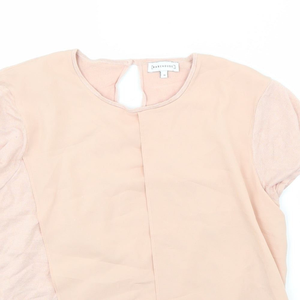 Warehouse Womens Pink   Basic T-Shirt Size 14