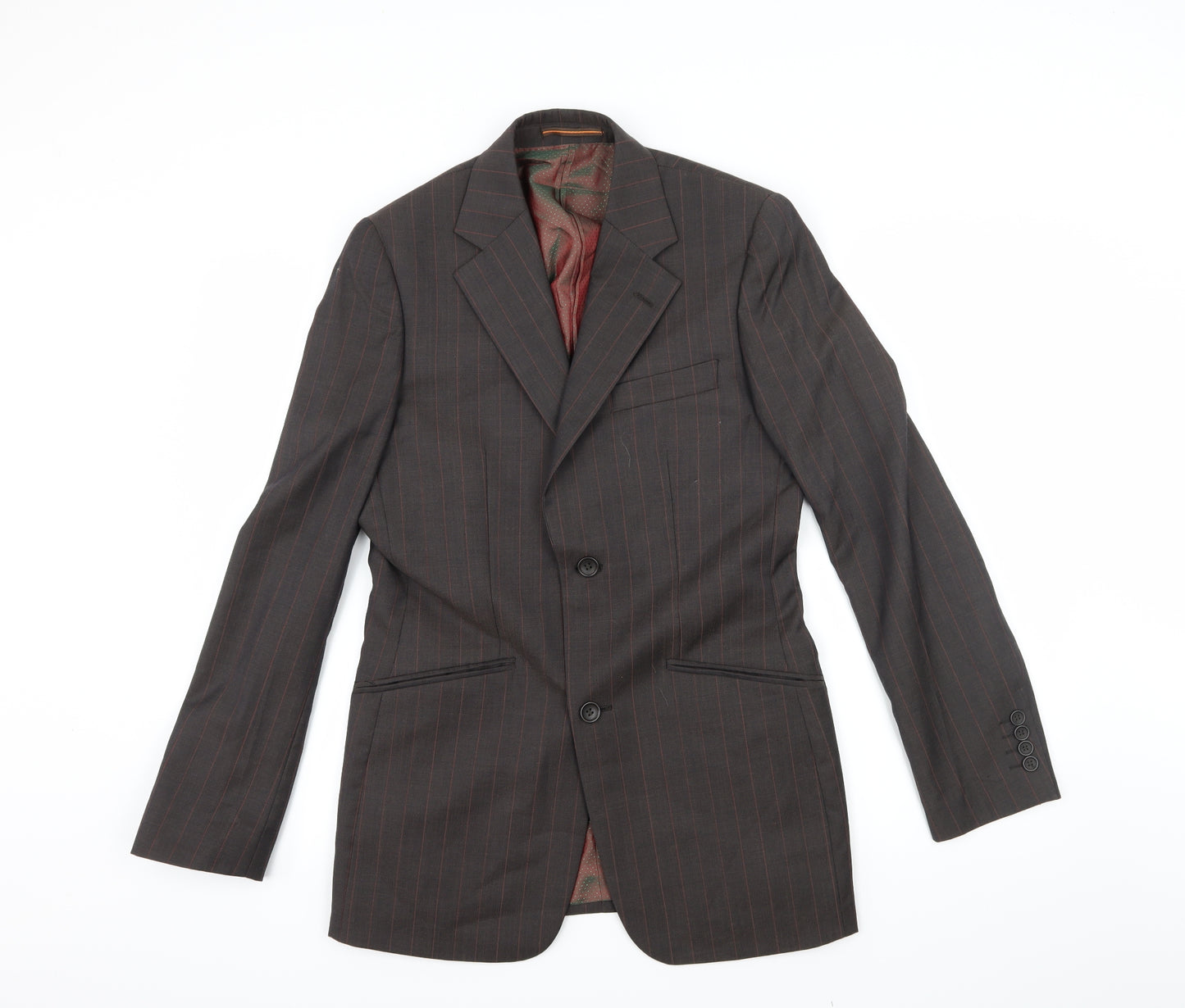 Topman Mens Brown Striped  Jacket Suit Jacket Size 36