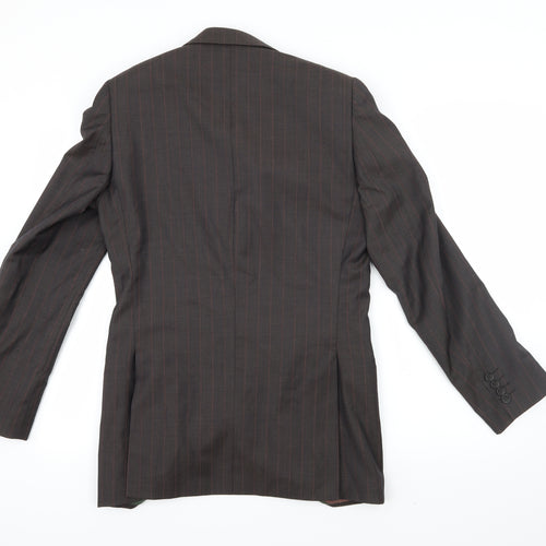 Topman Mens Brown Striped  Jacket Suit Jacket Size 36