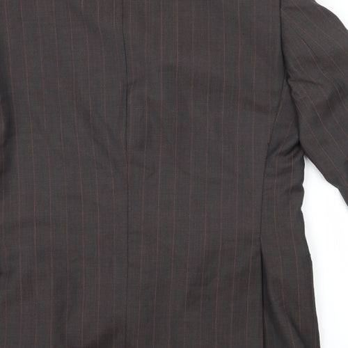 Topman Mens Brown Striped  Jacket Suit Jacket Size 36