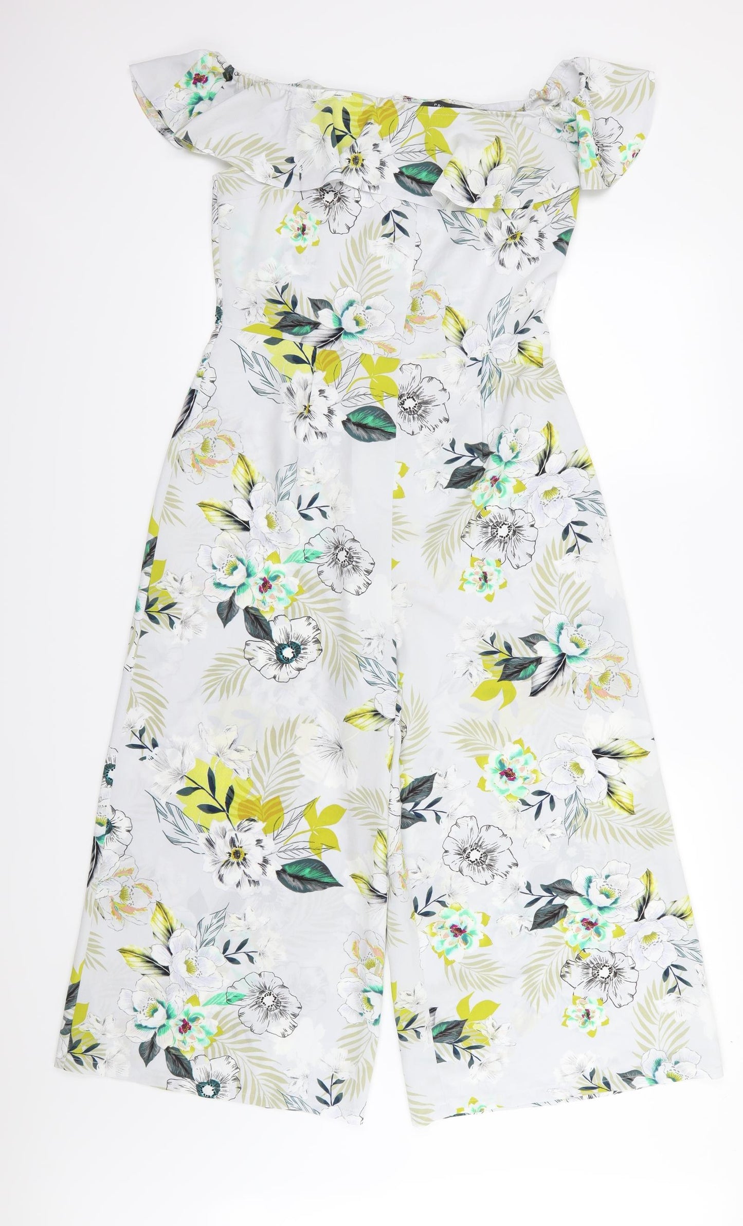 Primark Womens Grey Floral  Jumpsuit One-Piece Size 12 L25 in