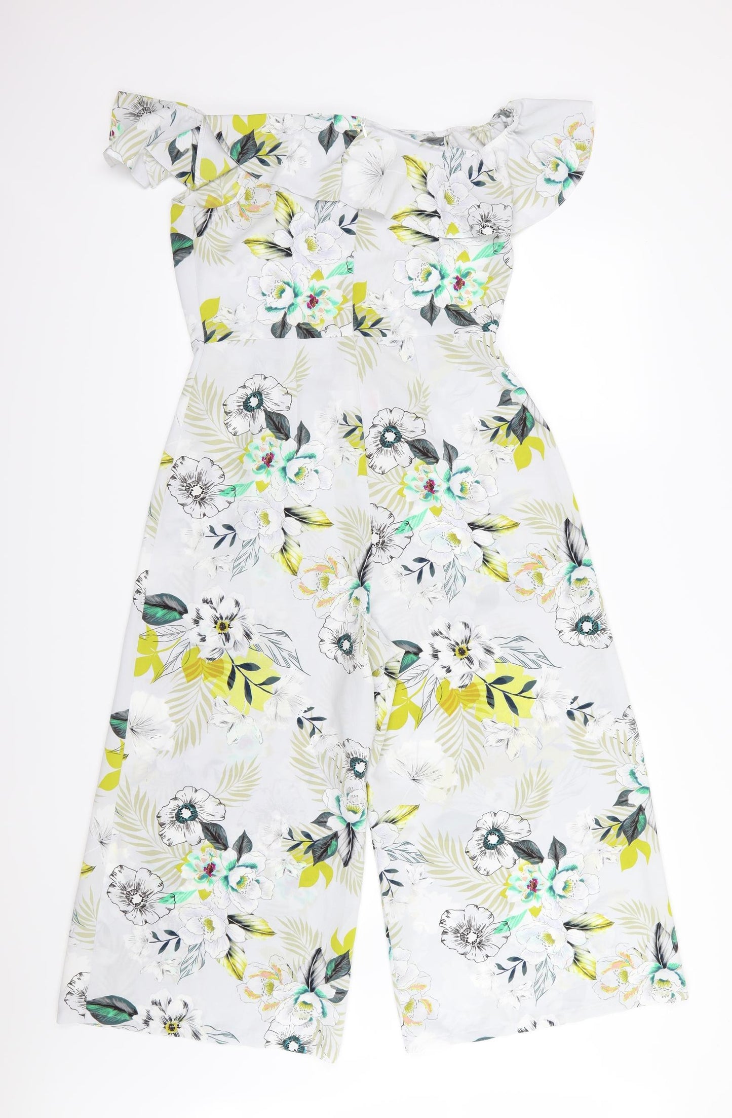 Primark Womens Grey Floral  Jumpsuit One-Piece Size 12 L25 in
