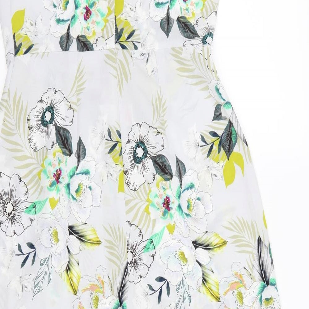 Primark Womens Grey Floral  Jumpsuit One-Piece Size 12 L25 in