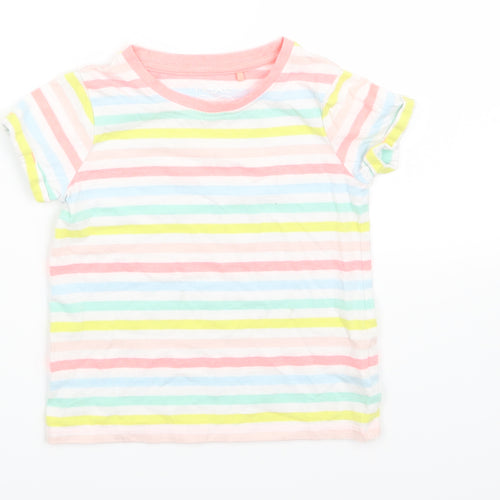 NEXT Girls Multicoloured Striped  Basic T-Shirt Size 4 Years