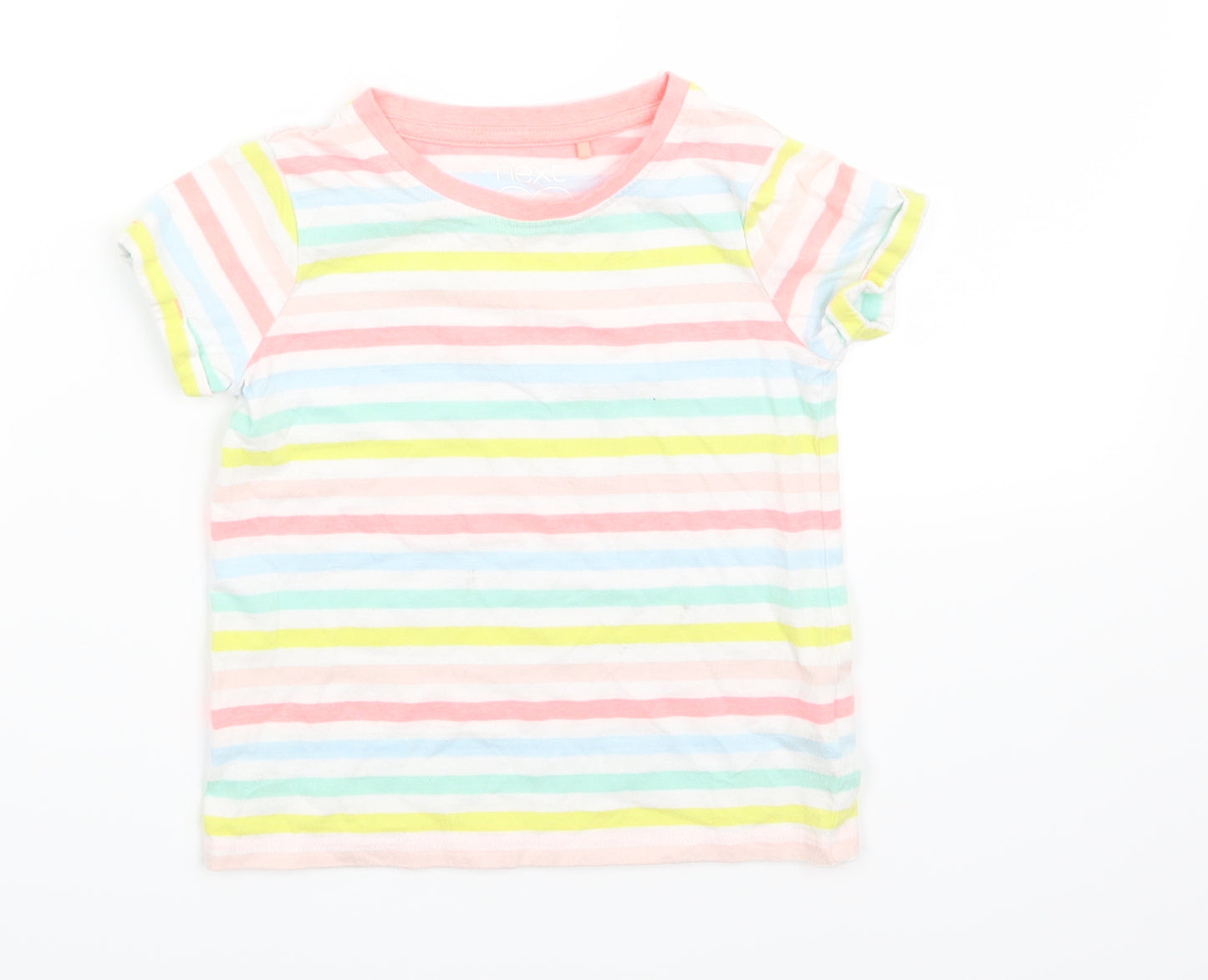 NEXT Girls Multicoloured Striped  Basic T-Shirt Size 4 Years