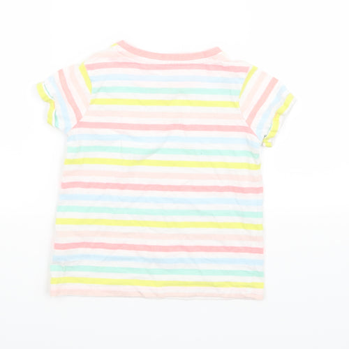 NEXT Girls Multicoloured Striped  Basic T-Shirt Size 4 Years