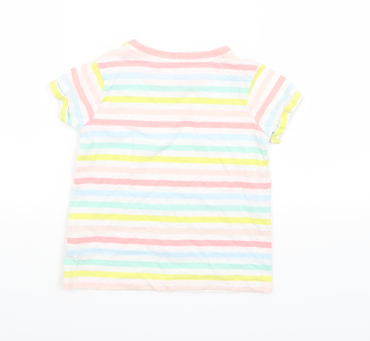 NEXT Girls Multicoloured Striped  Basic T-Shirt Size 4 Years