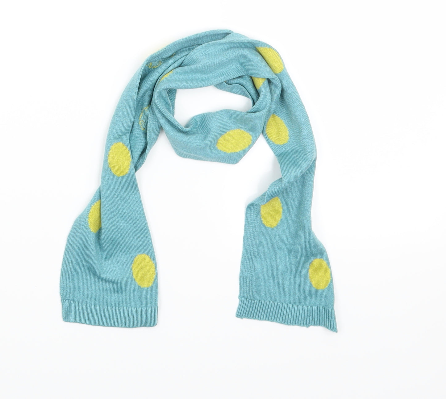 Preworn Boys Blue Polka Dot Knit Rectangle Scarf Scarf One Size