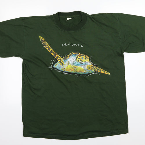 Preworn Mens Green  Jersey  T-Shirt Size 2XL  - Maldives