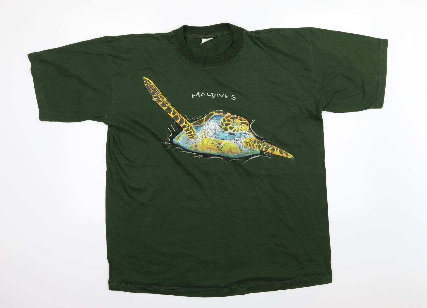 Preworn Mens Green  Jersey  T-Shirt Size 2XL  - Maldives