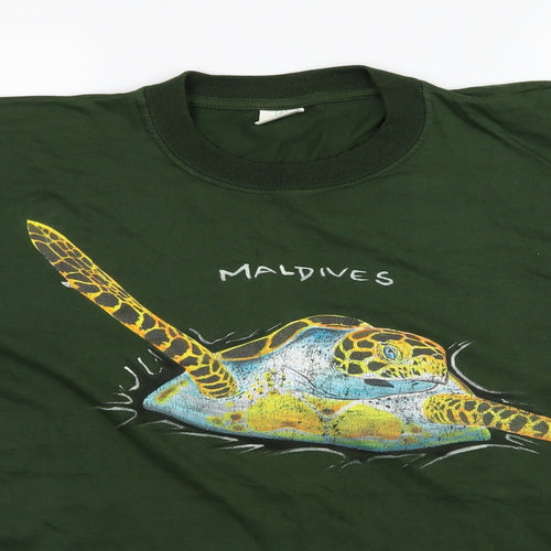 Preworn Mens Green  Jersey  T-Shirt Size 2XL  - Maldives