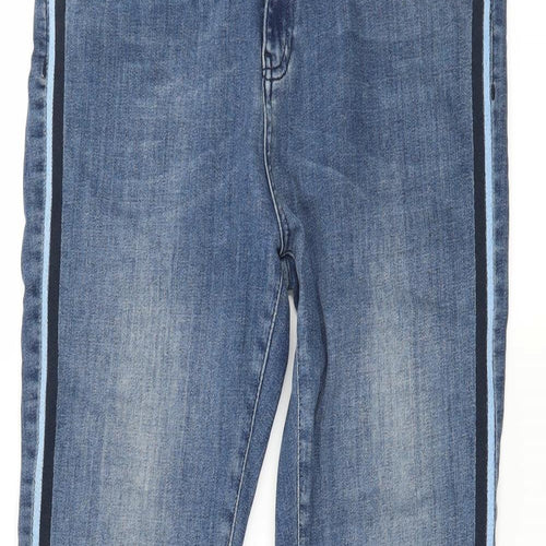 Khost Womens Blue Striped Denim Skinny Jeans Size 14 L27 in