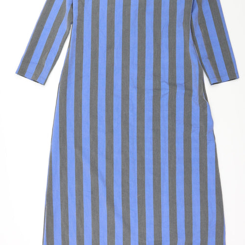 Moda Womens Blue Striped  Maxi  Size 14