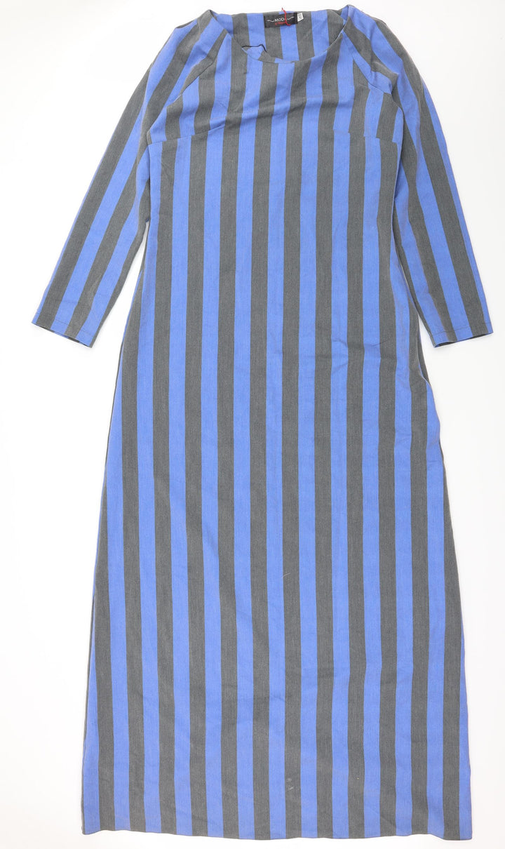 Moda Womens Blue Striped Maxi Size 14