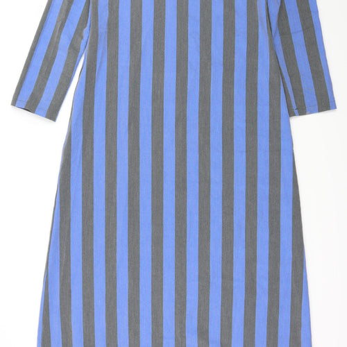 Moda Womens Blue Striped  Maxi  Size 14