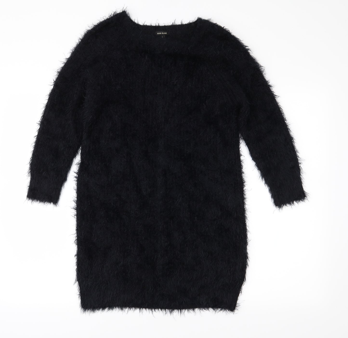 River Island Womens Black  Knit Jumper Dress  Size 6